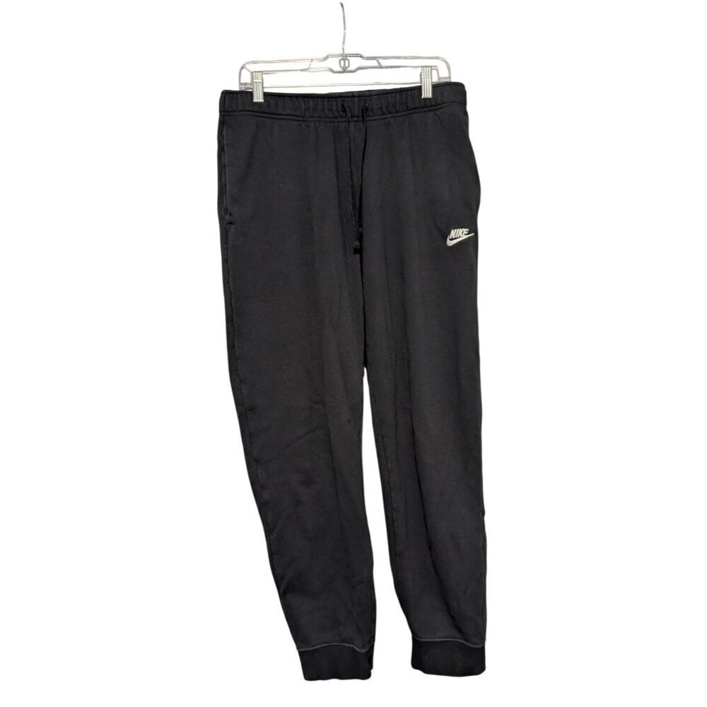Nike Club Fleece Joggers Men's Large Black Sweatpants Cuffed Logo Active Gym